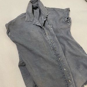 Blue chambray button up